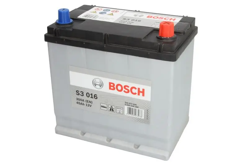 Akumulator BOSCH 12V 45Ah/300A S3 (P+ biegun standardowy) 219x135x222 B03 - stopka o wysokości 10,5 mm (rozruchowy) – 0 092 S30 160 - obrazek 2