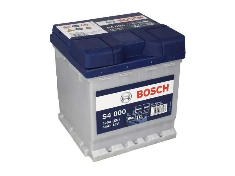 Akumulator BOSCH 12V 44Ah/420A S4 (P+ biegun standardowy) 175x175x190 B01 - stopka o wysokości 10,5 mm (rozruchowy) – 0 092 S40 001 - obrazek 2