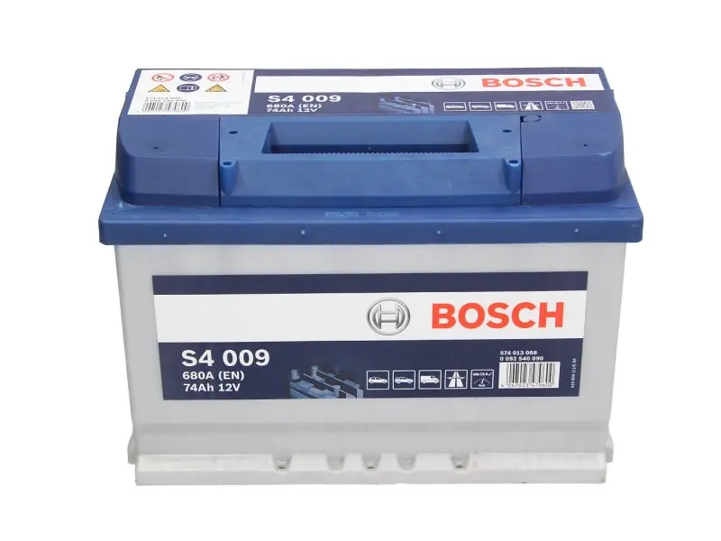 Akumulator BOSCH 12V 74Ah/680A S4 (L+ biegun standardowy) 278x175x190 B03 - stopka o wysokości 10,5 mm (rozruchowy) – 0 092 S40 090 - obrazek 4