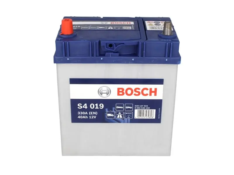 Akumulator BOSCH 12V 40Ah/330A S4 (L+) 187x127x227 B01 - stopka o wysokości 10,5 mm (rozruchowy) – 0 092 S40 190 - obrazek 3