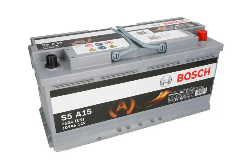 Akumulator BOSCH 12V 105Ah/950A START&STOP AGM (P+ biegun standardowy) 394x175x190 B13 - stopka o wysokości 10,5 mm (agm/rozruchowy) – 0 092 S5A 150 - obrazek 3