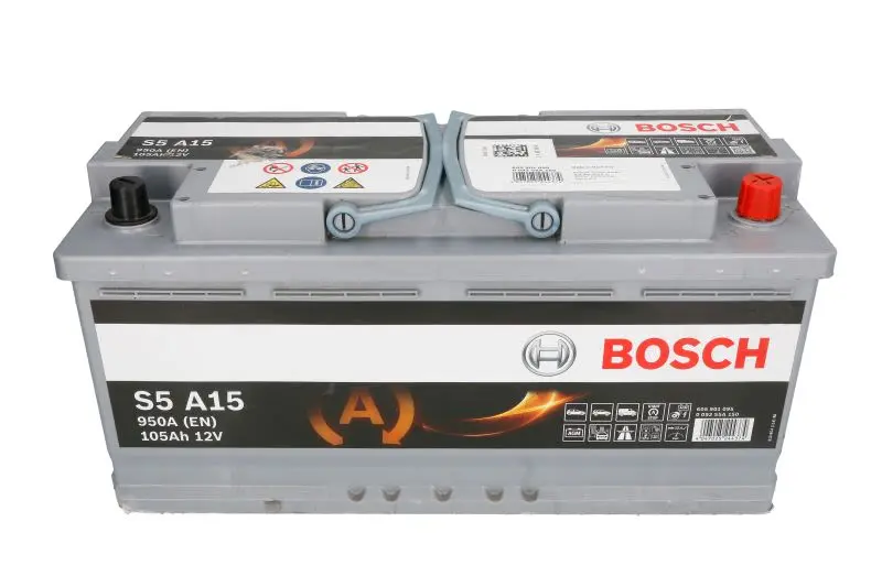 Akumulator BOSCH 12V 105Ah/950A START&STOP AGM (P+ biegun standardowy) 394x175x190 B13 - stopka o wysokości 10,5 mm (agm/rozruchowy) – 0 092 S5A 150 - obrazek 4