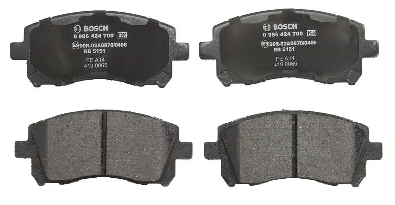 Klocki hamulcowe kpl. przód (z podkładką wytłumiającą) BOSCH – 0 986 424 700 - obrazek 2