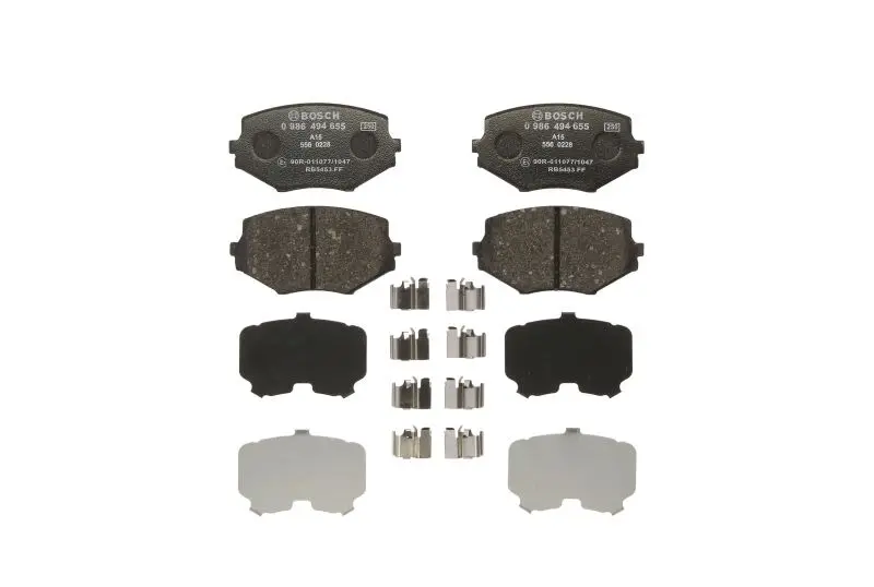 Klocki hamulcowe kpl. przód (z podkładką wytłumiającą BOSCH – 0 986 494 655 - obrazek 2