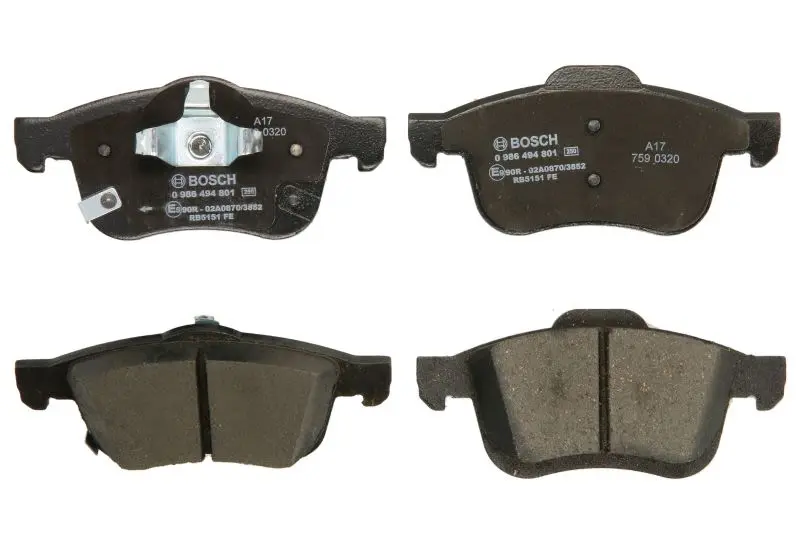 Klocki hamulcowe kpl. przód (z podkładką wytłumiającą BOSCH – 0 986 494 801 - obrazek 2