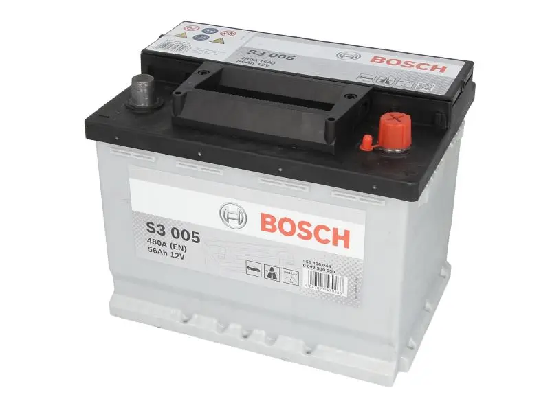 Akumulator BOSCH 12V 56Ah/480A S3 (P+ biegun standardowy) 242x175x190 B03 - stopka o wysokości 10,5 mm (rozruchowy) – 0 092 S30 050