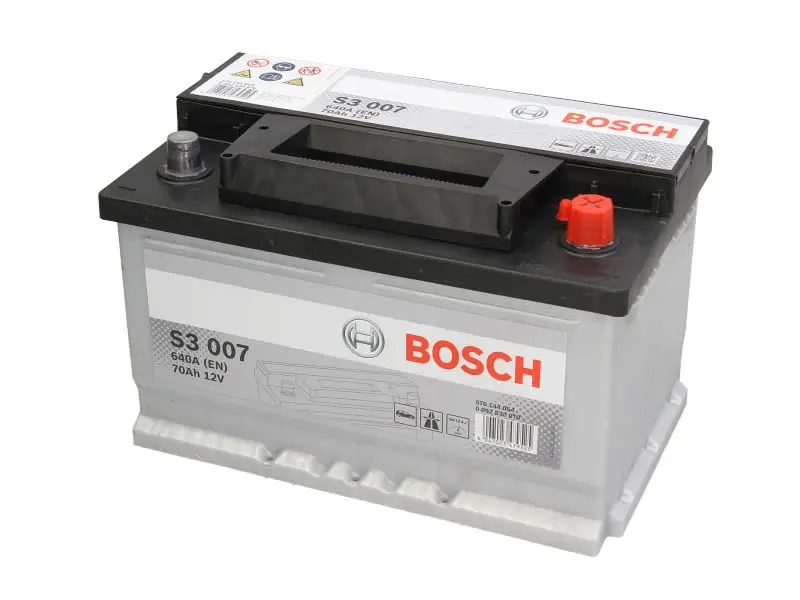 Akumulator BOSCH 12V 70Ah/640A S3 (P+ biegun standardowy) 278x175x175 B03 - stopka o wysokości 10,5 mm (rozruchowy) – 0 092 S30 070