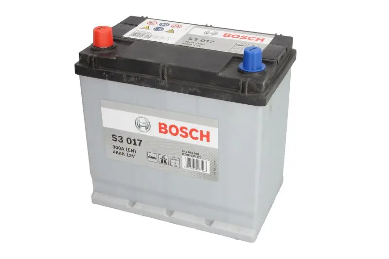 Akumulator BOSCH 12V 45Ah/300A S3 (L+ biegun standardowy) 219x135x222 B03 - stopka o wysokości 10,5 mm (rozruchowy) – 0 092 S30 170