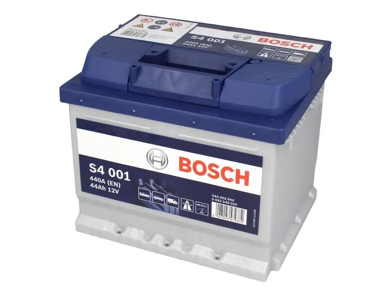 Akumulator BOSCH 12V 44Ah/440A S4 (P+ biegun standardowy) 207x175x175 B01 - stopka o wysokości 10,5 mm (rozruchowy) – 0 092 S40 010