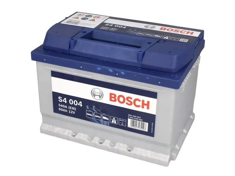 Akumulator BOSCH 12V 60Ah/540A S4 (P+ biegun standardowy) 242x175x175 B00 - brak stopki mocującej (rozruchowy) – 0 092 S40 040