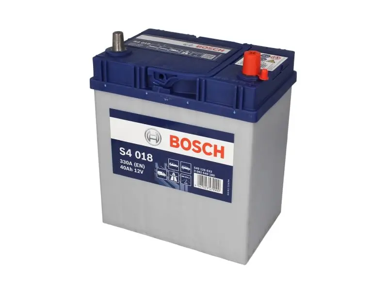 Akumulator BOSCH 12V 40Ah/330A S4 (P+) 187x127x227 B13 - stopka o wysokości 10,5 mm (rozruchowy) – 0 092 S40 180