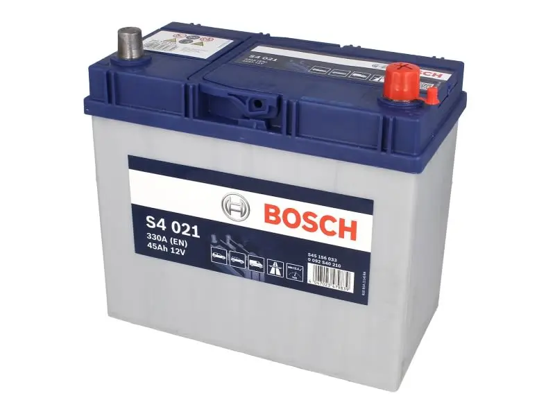 Akumulator BOSCH 12V 45Ah/330A S4 (P+ biegun standardowy) 238x129x227 B01 - stopka o wysokości 10,5 mm (rozruchowy) – 0 092 S40 210
