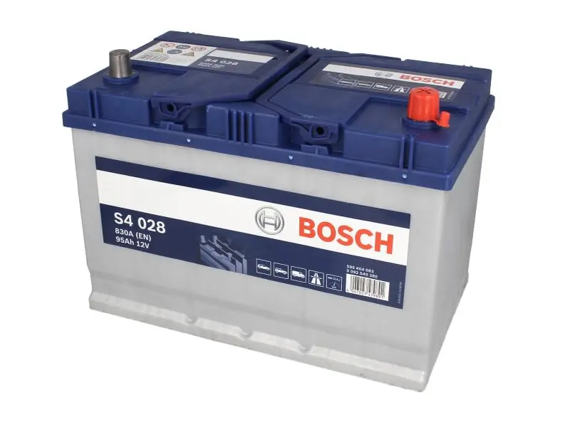 Akumulator BOSCH 12V 95Ah/830A S4 (P+ biegun standardowy) 306x173x225 B01 - stopka o wysokości 10,5 mm (rozruchowy) – 0 092 S40 280