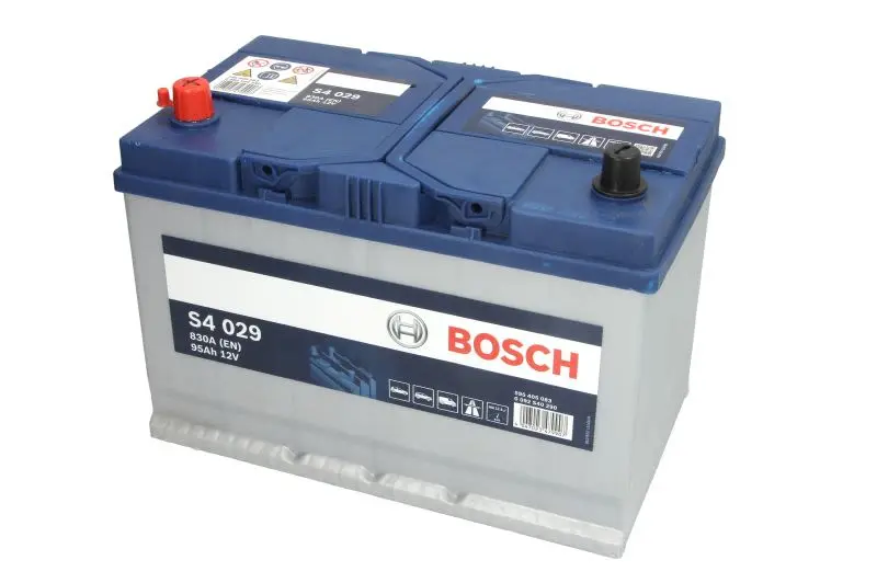 Akumulator BOSCH 12V 95Ah/830A S4 (L+ biegun standardowy) 306x173x225 B01 - stopka o wysokości 10,5 mm (rozruchowy) – 0 092 S40 290