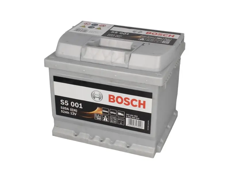 Akumulator BOSCH 12V 52Ah/520A S5 (P+ biegun standardowy) 207x175x175 B00 - brak stopki mocującej (rozruchowy) – 0 092 S50 010