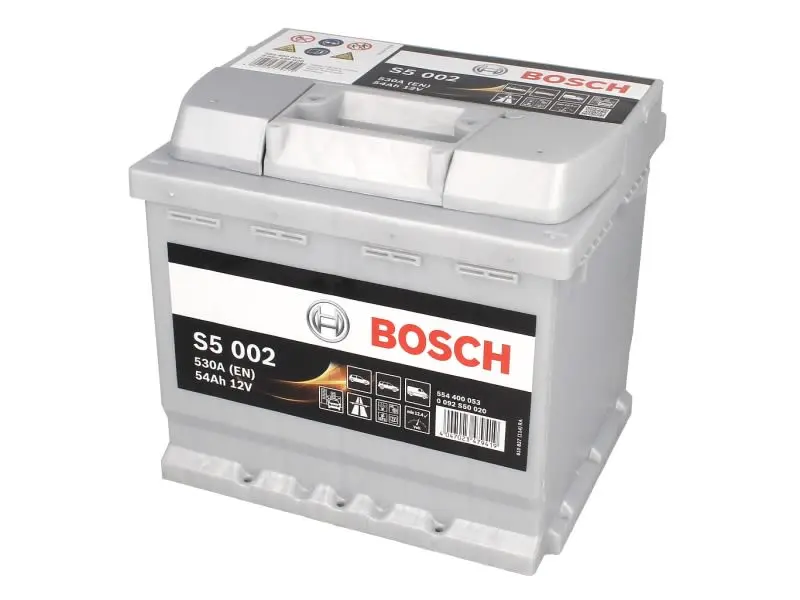 Akumulator BOSCH 12V 54Ah/530A S5 (P+ biegun standardowy) 207x175x190 B00 - brak stopki mocującej (rozruchowy) – 0 092 S50 020