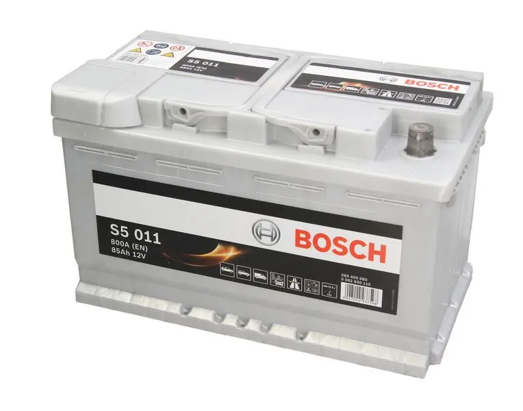 Akumulator BOSCH 12V 85Ah/800A S5 (P+ biegun standardowy) 315x175x190 B00 - brak stopki mocującej (rozruchowy) – 0 092 S50 110