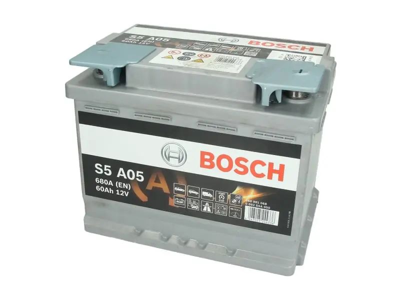 Akumulator BOSCH 12V 60Ah/680A START&STOP AGM (P+ biegun standardowy) 242x175x190 B00 - brak stopki mocującej (agm/rozruchowy) – 0 092 S5A 050