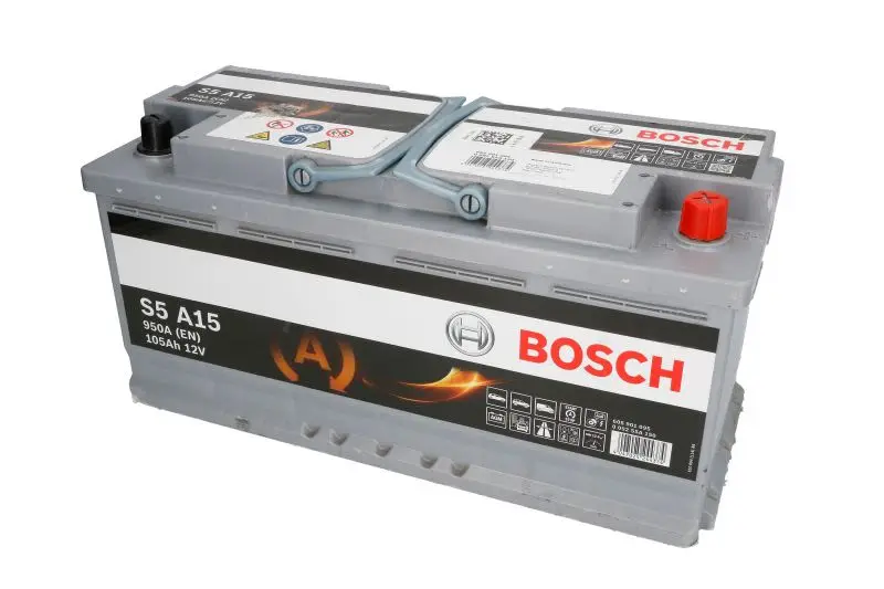 Akumulator BOSCH 12V 105Ah/950A START&STOP AGM (P+ biegun standardowy) 394x175x190 B13 - stopka o wysokości 10,5 mm (agm/rozruchowy) – 0 092 S5A 150