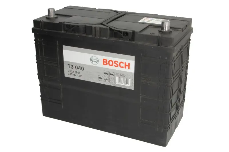 Akumulator BOSCH 125Ah/720A T3 (P+ Biegun standardowy) 344x172x285 B01 - stopka o wysokości 10,5 mm (Rozruchowy) – 0 092 T30 401