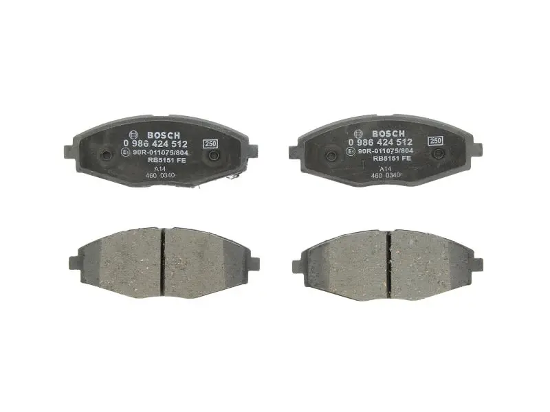 Klocki hamulcowe kpl. przód (z podkładką wytłumiającą) BOSCH – 0 986 424 512