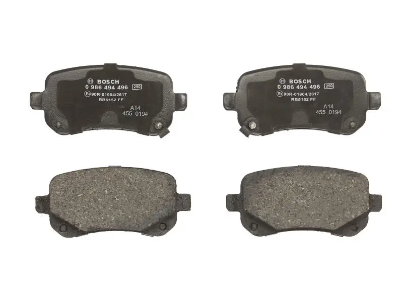 Klocki hamulcowe kpl. tył (z podkładką wytłumiającą) BOSCH – 0 986 494 496