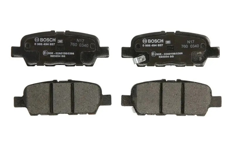Klocki hamulcowe kpl. tył (z podkładką wytłumiającą) BOSCH – 0 986 494 857