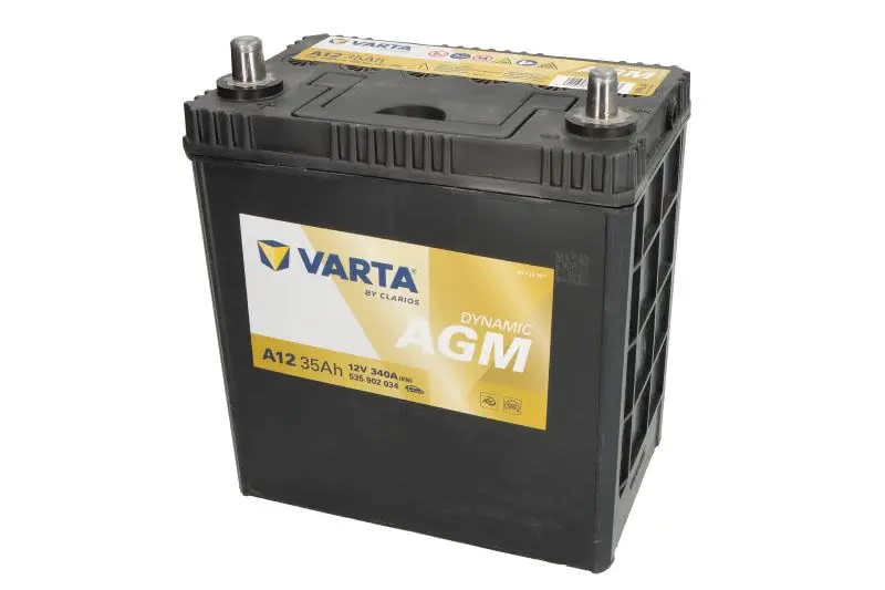 Akumulator VARTA 12V 35Ah/340A Dynamic AGM (L+ biegun cienki (pojazdy japońskie)) 196x126x223 B00 - brak stopki mocującej (rozruchowy) – AGM535902034