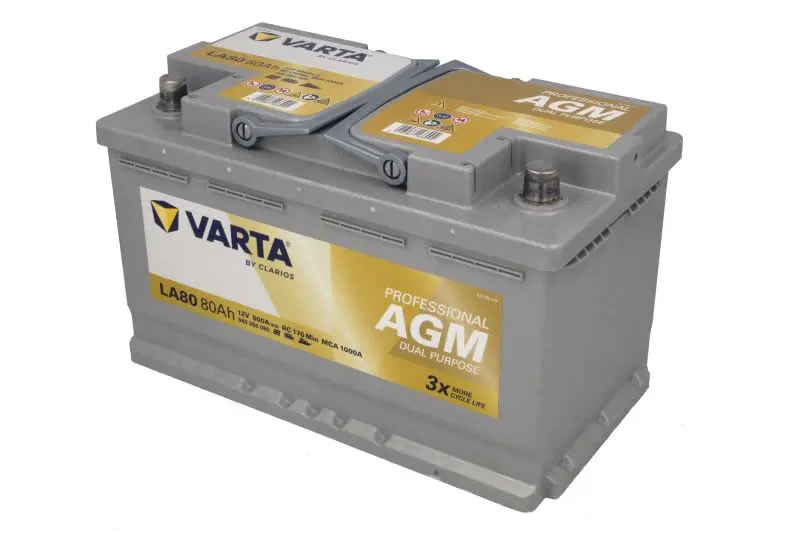 Akumulator VARTA 12V 80Ah PROFESSIONAL DUAL PURPOSE AGM P+ 315x175x190mm – AGM840080080
