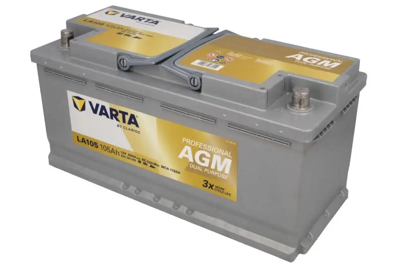 Akumulator VARTA 12V 105Ah PROFESSIONAL DUAL PURPOSE AGM P+ 394x175x190mm – AGM840105095