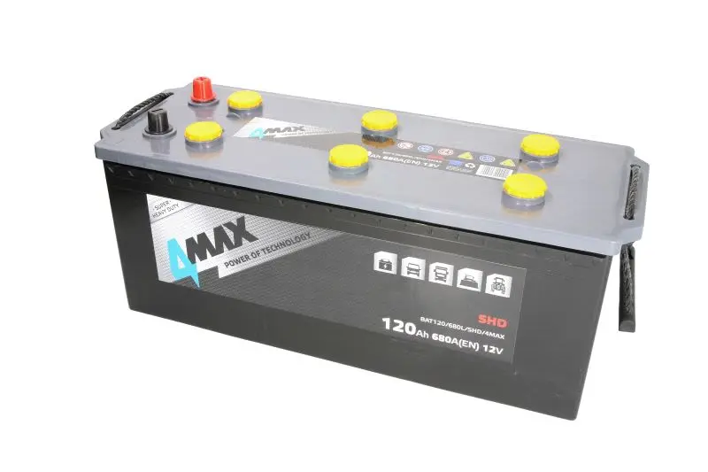 Akumulator 12V 120Ah/680A SHD (L+ Biegun standardowy) 513x189x223 B00 - brak stopki mocującej (Rozruchowy) 4MAX – BAT120/680L/SHD/4MAX