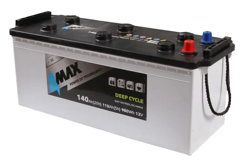 Akumulator 12V 140Ah DEEP-CYCLE (L+ Biegun standardowy) 513x189x218 B00 - brak stopki mocującej (Głębokiego rozładowania) 4MAX – BAT140/980L/DC/4MAX