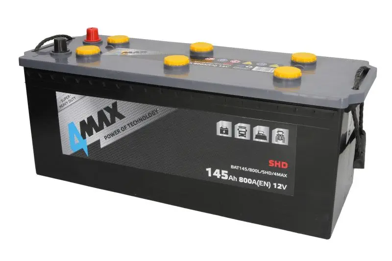 Akumulator 12V 145Ah/800A SHD (L+ Biegun standardowy) 513x189x223 B00 - brak stopki mocującej (Rozruchowy) 4MAX – BAT145/800L/SHD/4MAX