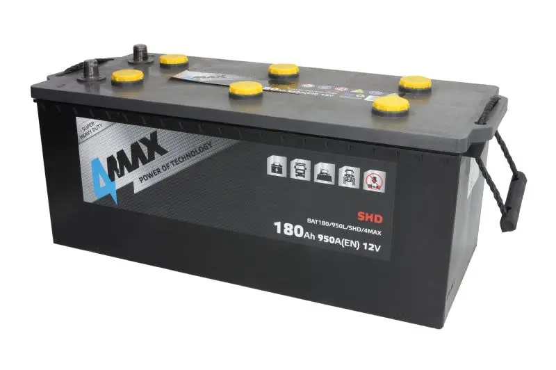Akumulator 12V 180Ah/950A SHD (L+ Biegun standardowy) 513x223x223 B00 - brak stopki mocującej (Rozruchowy) 4MAX – BAT180/950L/SHD/4MAX