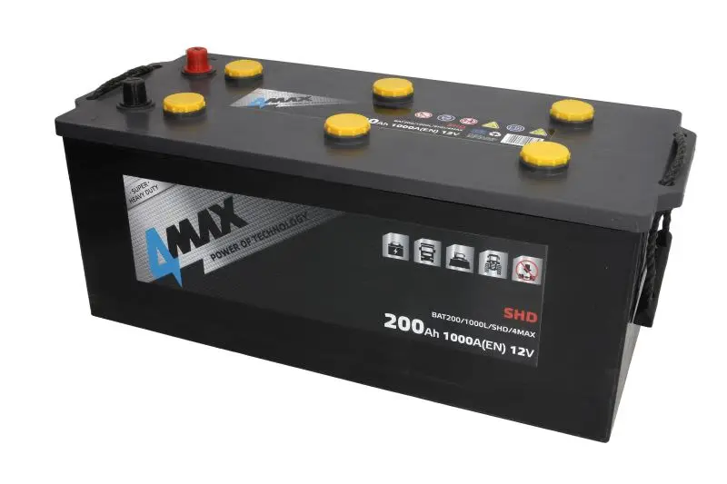 Akumulator 12V 200Ah/1000A SHD (L+ Biegun standardowy) 513x223x223 B00 - brak stopki mocującej (Rozruchowy) 4MAX – BAT200/1000L/SHD/4MAX