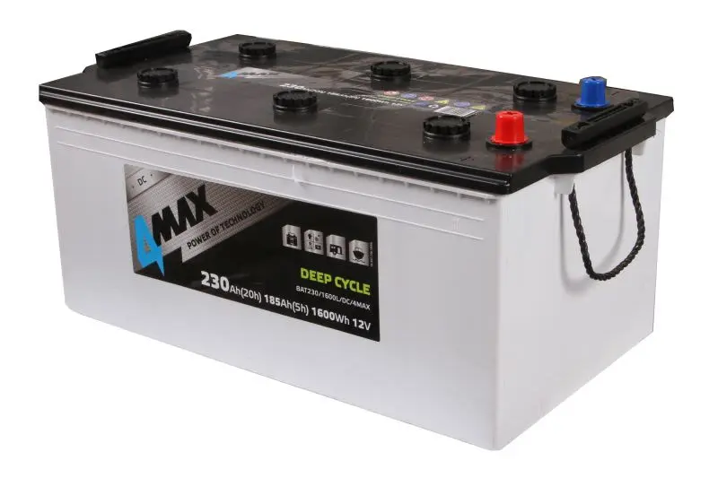 Akumulator 4MAX 230Ah DEEP-CYCLE (L+ Biegun standardowy) 518x273x237 B00 - brak stopki mocującej (Głębokiego rozładowania) – BAT230/1600L/DC/4MAX