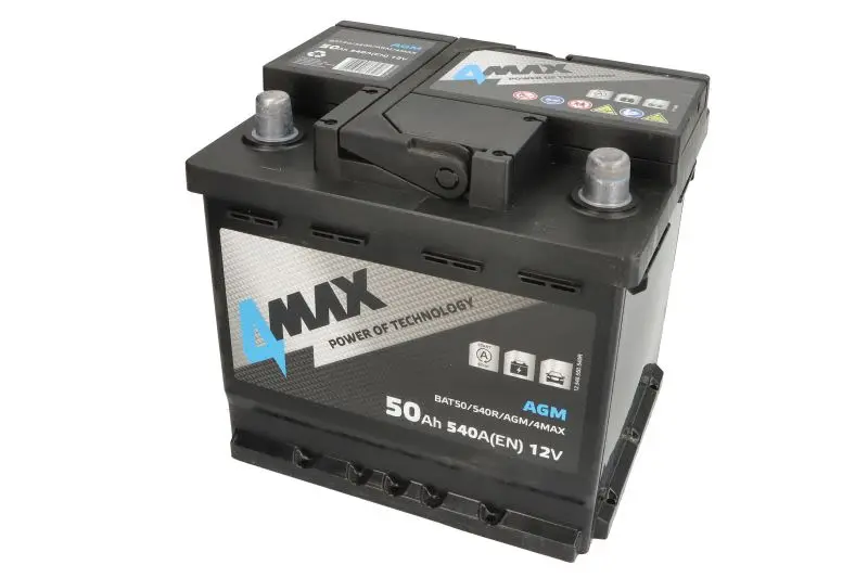 Akumulator 4MAX 12V 50Ah/540A AGM (P+ biegun standardowy) 207x175x190 B13 (agm/rozruchowy) – BAT50/540R/AGM/4MAX