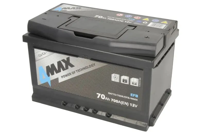 Akumulator 4MAX 12V 70Ah/700A START&STOP EFB (P+ biegun standardowy) 278x175x175 B13 (efb/rozruchowy) – BAT70/700R/EFB/4MAX