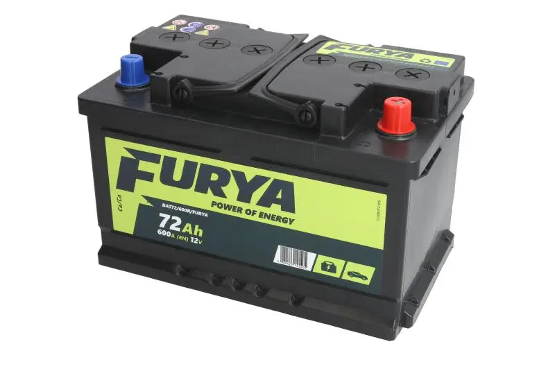 Akumulator FURYA 12V 72Ah/600A (P+ biegun standardowy) 278x175x175 B13 - stopka o wysokości 10,5 mm (rozruchowy) – BAT72/600R/FURYA