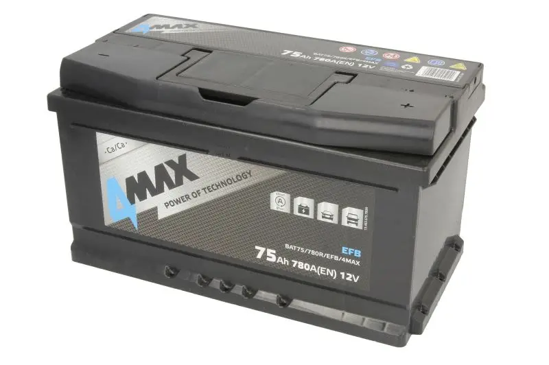 Akumulator 4MAX 12V 75Ah/780A START&STOP EFB (P+ biegun standardowy) 315x175x175 B13 (efb/rozruchowy) – BAT75/780R/EFB/4MAX