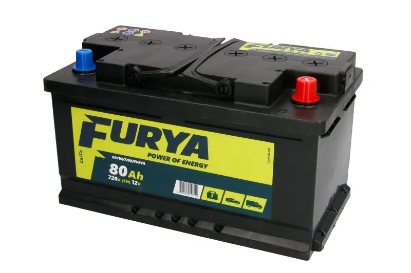 Akumulator FURYA 12V 80Ah/720A (P+ biegun standardowy) 315x175x175 B13 - stopka o wysokości 10,5 mm (rozruchowy) – BAT80/720R/FURYA