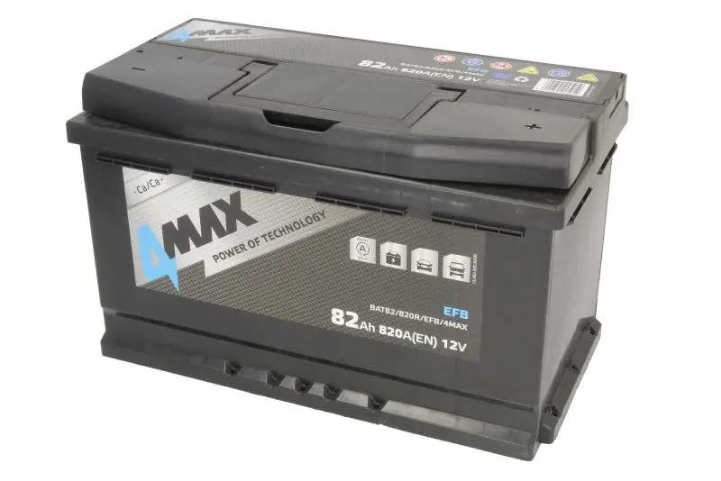 Akumulator 4MAX 12V 82Ah/820A START&STOP EFB (P+ biegun standardowy) 315x175x190 B13 (efb/rozruchowy) – BAT82/820R/EFB/4MAX