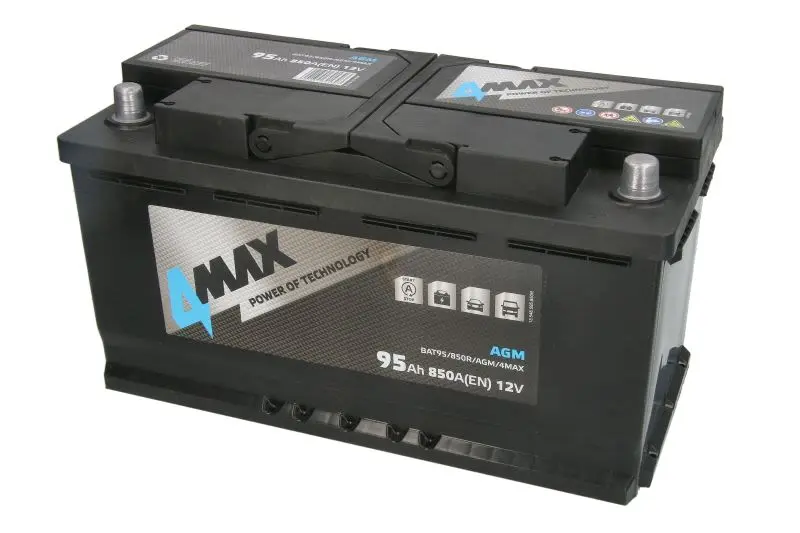 Akumulator 4MAX 12V 95Ah/850A START&STOP AGM (P+ biegun standardowy) 352x175x190 B13 (agm/rozruchowy) – BAT95/850R/AGM/4MAX