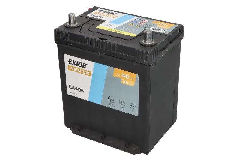 Akumulator EXIDE 12V 40Ah/350A PREMIUM (P+) 187x127x220 (rozruchowy) – EA406
