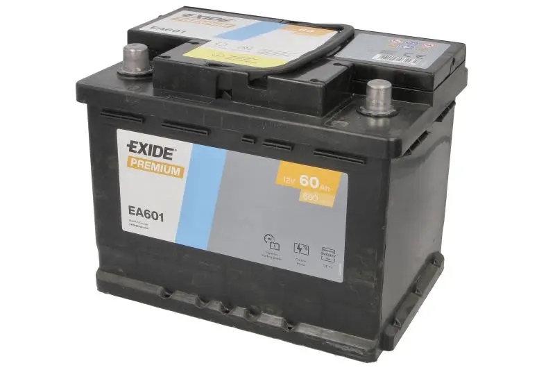 Akumulator EXIDE 12V 60Ah/600A PREMIUM (L+) 242x175x190 B13 - stopka o wysokości 10,5 mm (rozruchowy) – EA601