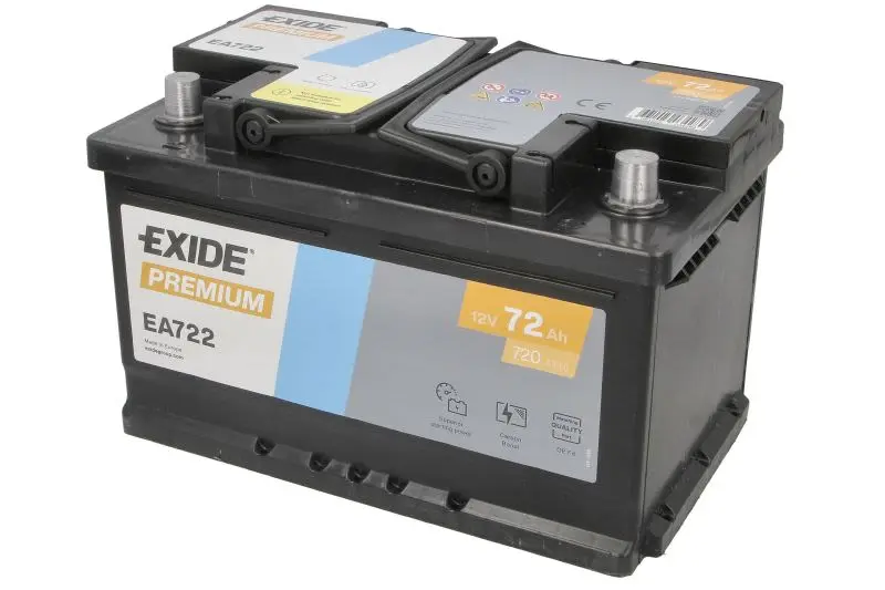 Akumulator EXIDE 12V 72Ah/720A PREMIUM (P+) 278x175x175 B13 - stopka o wysokości 10,5 mm (rozruchowy) – EA722