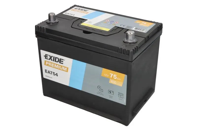 Akumulator EXIDE 12V 75Ah/630A PREMIUM (P+) 270x173x222 (rozruchowy) – EA754