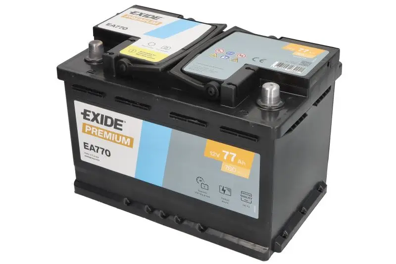 Akumulator EXIDE 12V 77Ah/760A PREMIUM (P+) 278x175x190 B13 - stopka o wysokości 10,5 mm (rozruchowy) – EA770