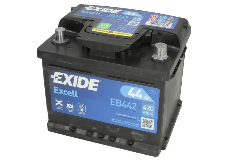 Akumulator EXIDE 12V 44Ah/420A EXCELL (P+) 207x175x175 B13 - stopka o wysokości 10,5 mm (rozruchowy) – EB442