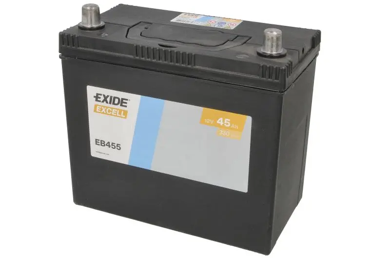 Akumulator EXIDE 12V 45Ah/330A EXCELL (L+) 237x127x227 B00 - brak stopki mocującej (rozruchowy) – EB455